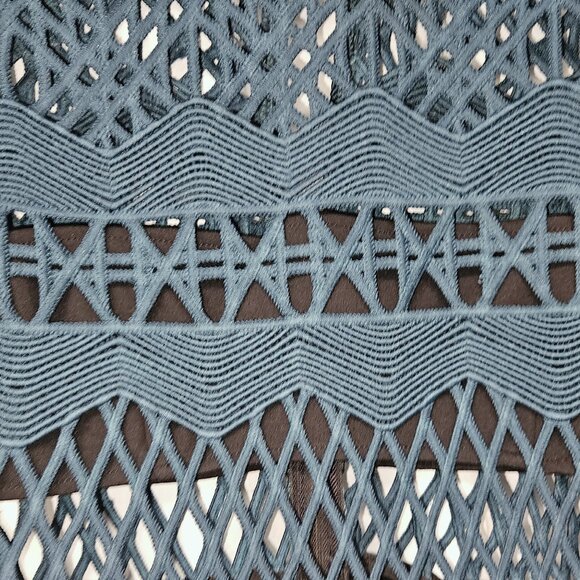 Taylor Swift choice Self-Portrait black/green openwork crochet mesh jumpsuit 2 - Picture 10 of 16